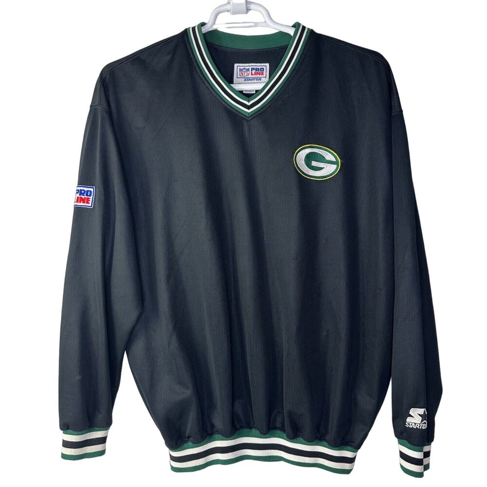 VTG Starter NFL Mens Large Pro Line Green Bay Packers Football Pullover Mesh 90s